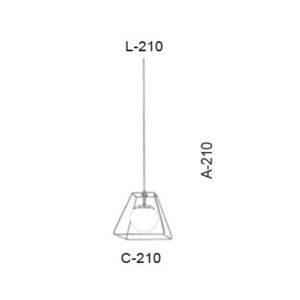 Pendente Moderno Globo Trapézio Aramado