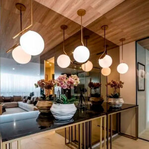 Pendente Moderno Pequeno com Globo Ângulo 135°