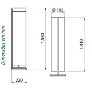 Luminária de Chão Coluna Patitec