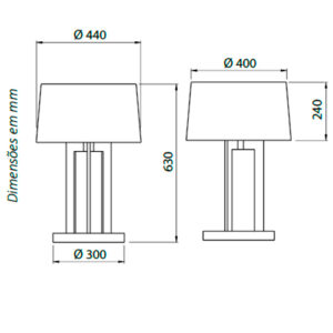 Luminária de Mesa Abajur Base Tribe Redondus