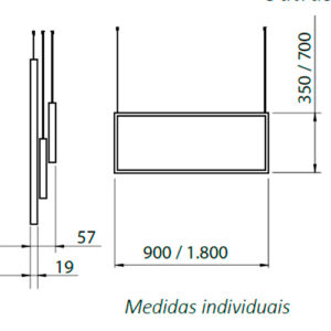 Luminária de Parede Arandela Buleu Triplo com LED Integrado