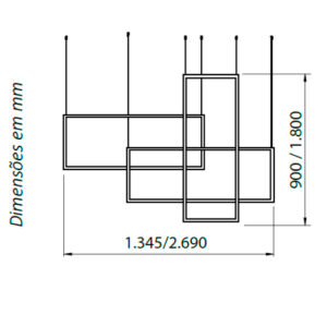 Luminária de Parede Arandela Buleu Triplo com LED Integrado