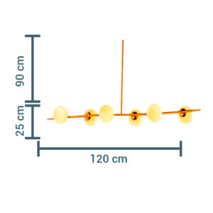Luminária de Teto Lustre 6 Globos Alinhados