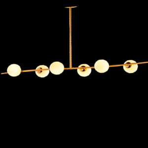 Luminária de Teto Lustre 6 Globos Alinhados