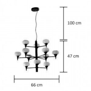 Luminária de Teto Lustre 6 Globos de Vidro Leitoso Fosco