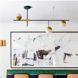 Luminária de Teto Lustre Pendente Linear 3 Globos