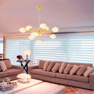 Luminária de Teto Lustre Pendente com 10 Globinhos Bonavita