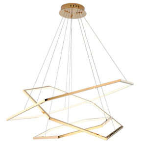 Luminária de Teto Pendente 3 Aros Sextavados com LED Integrado