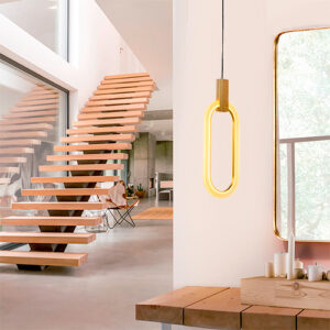 Luminária de Teto Pendente Argola Oval com LED Integrado