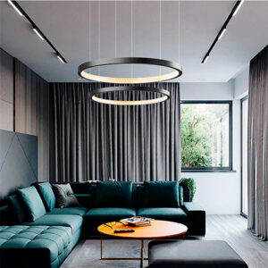 Luminária de Teto Pendente Aros Redondos com LED Integrado