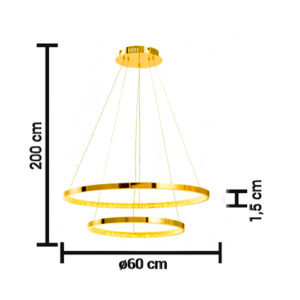 Luminária de Teto Pendente Aros Redondos com LED Integrado