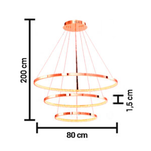 Luminária de Teto Pendente Aros Redondos com LED Integrado