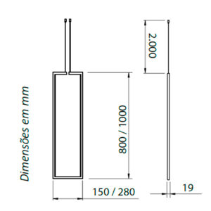 Luminária de Teto Pendente Buleu Vertical com LED Integrado
