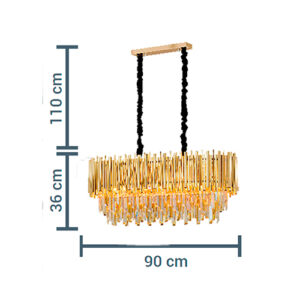 Luminária de Teto Pendente Cristal Monaco com LED Integrado