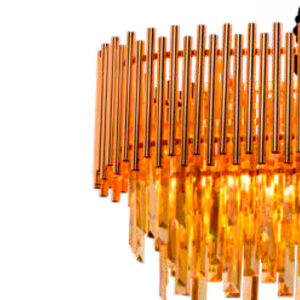 Luminária de Teto Pendente Cristal Monaco com LED Integrado