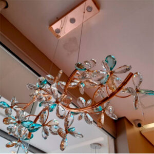 Luminária de Teto Pendente Fluretas de Cristal