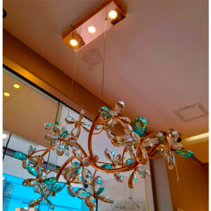 Luminária de Teto Pendente Fluretas de Cristal