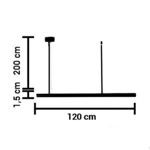 Luminária de Teto Pendente Linear Horizontal com LED Integrado