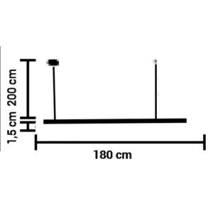 Luminária de Teto Pendente Linear Horizontal com LED Integrado