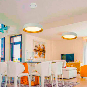 Luminária de Teto Pendente Plafon Redondo Esme com LED Integrado