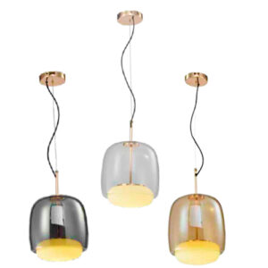 Luminária de Teto Pendente Redondo Alto Globo Vidro com LED Integrado