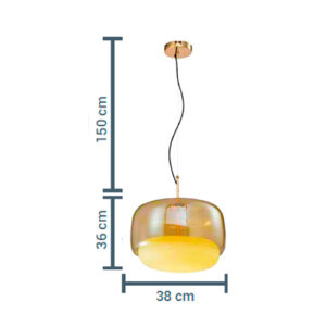 Luminária de Teto Pendente Redondo Globo Vidro com LED Integrado