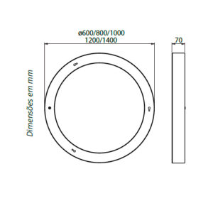 Luminária de Teto Pendente Saturno Moldura Larga com LED Integrado