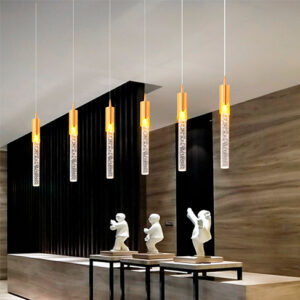 Luminária de Teto Pendente Tubular Cristal com LED Integrado