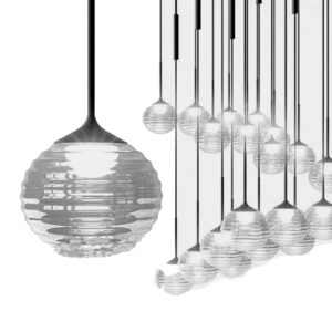 Luminária de Teto Pendente Vidro Ball com LED Integrado