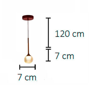 Luminária de Teto Pendente Vidro Ball com LED Integrado
