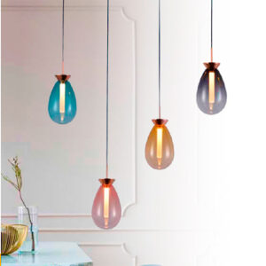 Luminária de Teto Pendente de Vidro Gota com LED Integrado