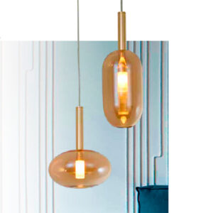 Luminária de Teto Pendente de Vidro Ovoide