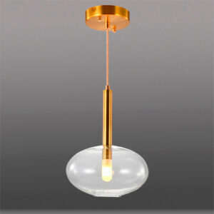 Luminária de Teto Pendente de Vidro Ovoide Deitado