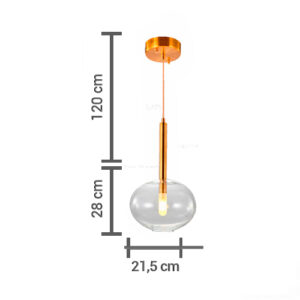 Luminária de Teto Pendente de Vidro Ovoide Deitado