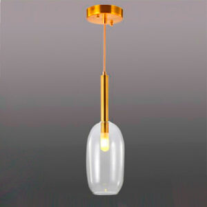 Luminária de Teto Pendente de Vidro Ovoide em Pé