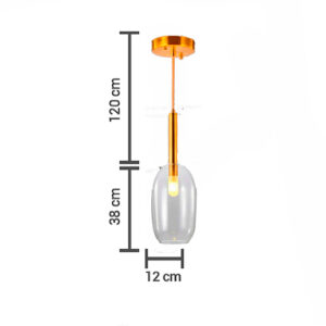 Luminária de Teto Pendente de Vidro Ovoide em Pé