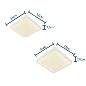 Luminária de Teto Plafon Quadrado Fret com LED Integrado