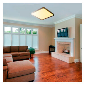 Luminária de Teto Plafon Quadrado Ponta Arredondada com LED Integrado