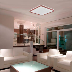 Luminária de Teto Plafon Quadrado Ponta Arredondada com LED Integrado Grande