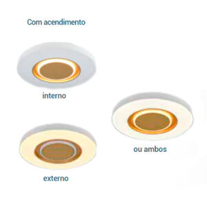 Luminária de Teto Plafon Redondo Devon com LED Integrado