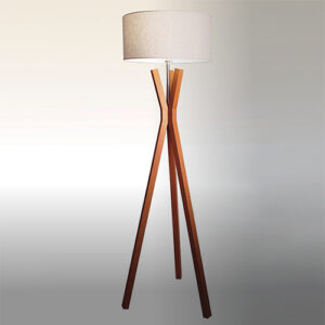 Luminária de Chão Coluna Redonda Tripé