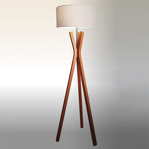 Luminária de Chão Coluna Redonda Tripé