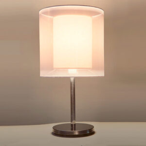 Luminária de Mesa Abajur Redondo Duplo