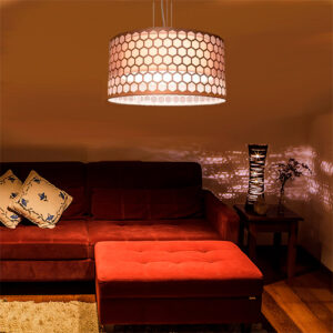 Luminária de Teto Pendente Colmeia Redonda