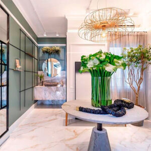 Luminária de Teto Pendente “Lótus” Aramado