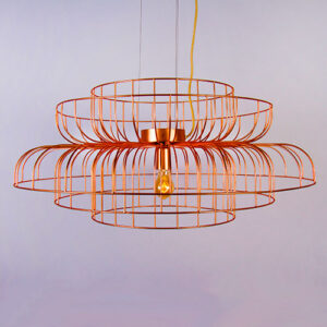 Luminária de Teto Pendente “Lótus” Aramado