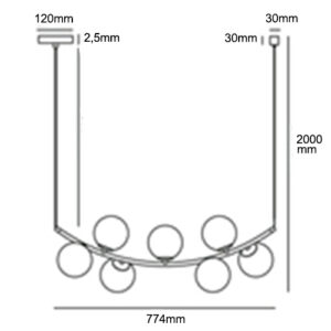 Lustre Pendente 7 Globos Yvapuru