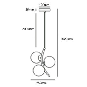 Pendente 3 Globos Yvapuru