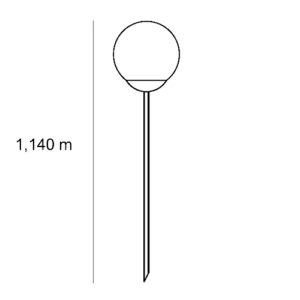 Luminária de Chão Balizador Espeto Esfera de Vidro