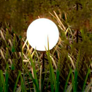 Luminária de Chão Balizador Espeto Esfera de Vidro